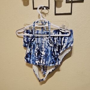Time and Tru Navy Tie-Dye Bikini